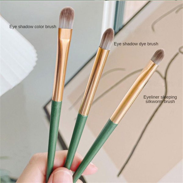 Pinceles De Maquillaje PortáTil Pincel Para Sombras De Ojos Set De Pinceles Para Sombras De Ojos Herramienta De Belleza Pincel Para Sombras De Ojos Herramienta De Maquillaje Pincel De Cerdas Suaves Verde-image