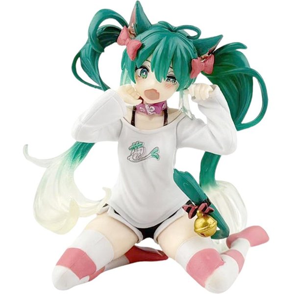 Nowy 2026 Biurkowy Uroczy 8,07 Cala Hatsune Miku Styl Kwaii Anime Model Zabawka Model PVC Lalka Kolekcjonerska Prezent Urodzinowy White-image