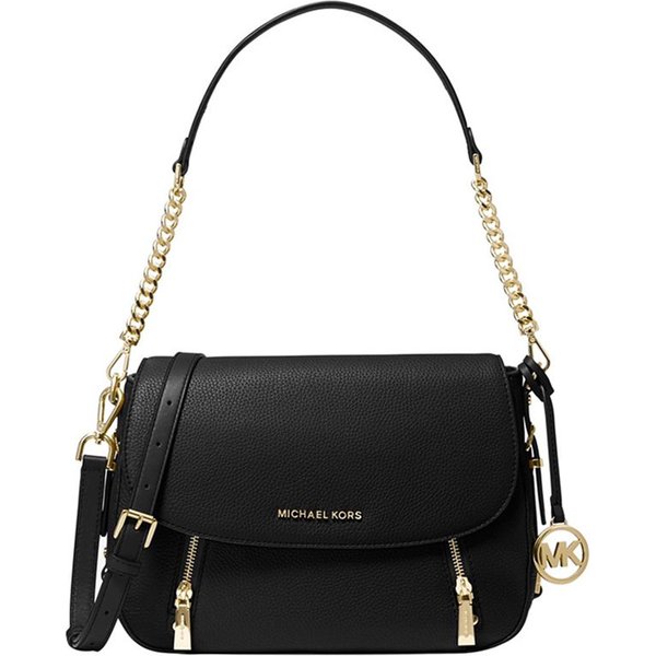Michael Kors Bedford Logo De Letras Cadena Color SóLido Cuero Hombro Cruzado Bolso Tote Bolsos De Mujer Negro 30F9G06L2L-BLACK Basic Set (Bag+Dust Bag) Black-image
