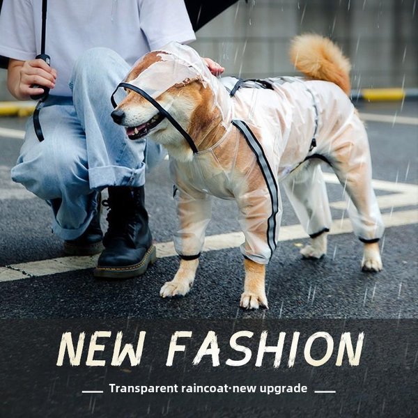 Psia Moda Splicing Golden Retriever DużY Pies PłAszcz Przeciwdeszczowy ŚRedni I DużY Pies CzteronożNy All-Inclusive Wodoodporne Ponczo Dla ZwierząT 4XL-image
