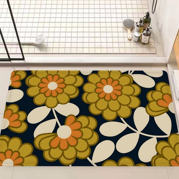 Orla Kiely Liść Kwiat Wycieraczka PokóJ DziecięCy Dekoracja Sypialni Balkon AntypośLizgowa Wycieraczka Wycieraczka Do Salonu Dywanik 40X60 Cm-image