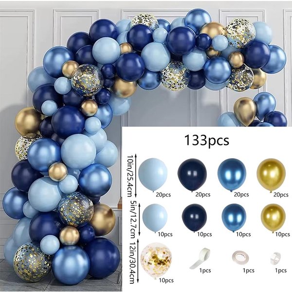 60 Piezas Globos Azul Oscuro Y Blanco DecoracióN De Fiesta Globos Confeti Juego De Cintas Para Globos Adecuado Para CumpleañOs, Fiestas TemáTicas, Other-image