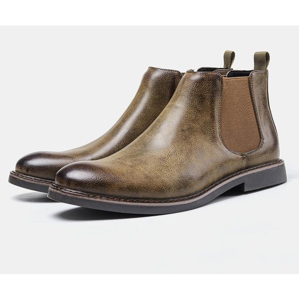Nuevas Botas Chelsea Para Hombre, Zapatos BritáNicos Para Hombre, Botas Cortas De Talla Grande Para Hombre, De Color Retro 46 Gray-image