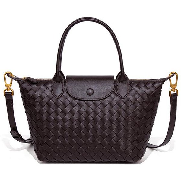 Bolso Tejido A Mano Trendy Longxiang, Bolso De Mano Casual Y VersáTil Para Mujer, Bolso Cruzado De Hombro ÚNico Retro Y De Nicho Tipo Dumpling Gray-image