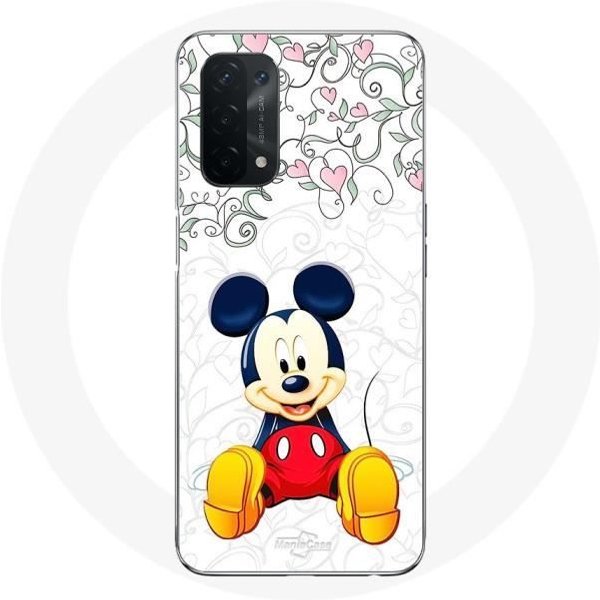 Funda - Maniacase - Oppo A74 5G - Flexible - Multicolor - Mickey Mouse Flores Corazones Puro-image