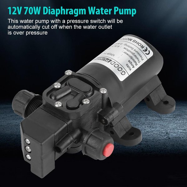 Bomba De Diafragma Autocebante De Alta PresióN Para Agua DC 12V 0.9Mpa 6L Min 70W-image