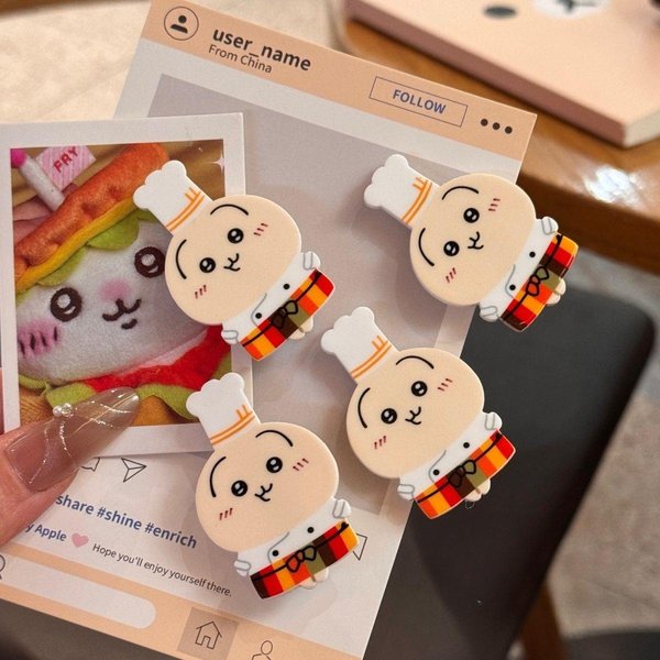 Pinzas Para El Pelo De La Serie Chef Usagi De Chiikawa, Lindas Pinzas De Dibujos Animados Para El Flequillo, Pasadores PequeñOs Para NiñAs, Accesorios Kawaii Diarios, Regalo-image