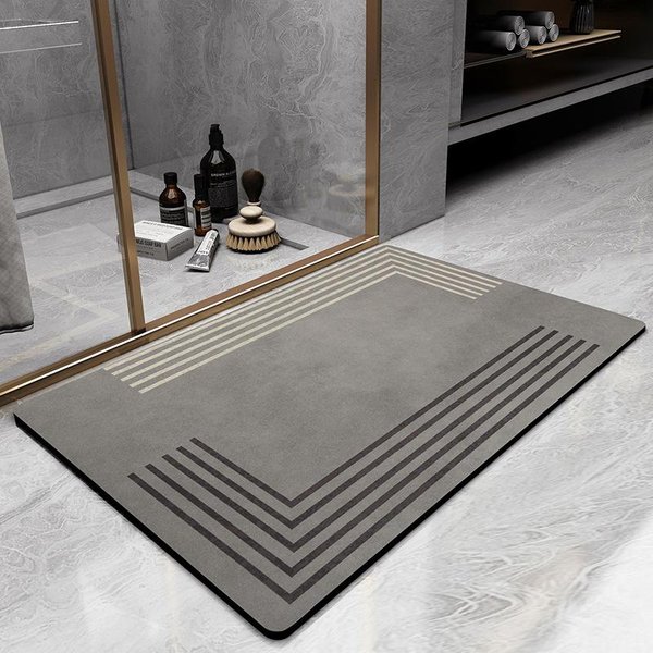Alfombrilla De BañO De Diatomeas, Antideslizante, Para Puerta De Inodoro, De Secado RáPido, Absorbente 45*70CM-image