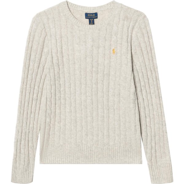 Polo Ralph Lauren Sweter DziecięCy Z Dzianiny Kablowej W Jednolitym Kolorze Z OkrąGłYm Dekoltem 313854245-002 M White-image
