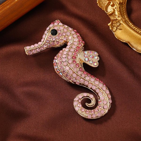 Damskie MęSkie Wykwintne Klasyczne Konik Morski KryształOwe Broszki Odznaki Eleganckie Vintage Dama OlśNiewająCe Cyrkonie ZwierzęCe Broszki Klamry-image