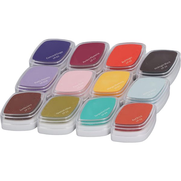 12 Colores Almohadillas De Tinta Almohadilla De Tinta Lavable Sellos De Esponja Para NiñOs Para Manualidades DIY Artes Tela Madera Papel-image
