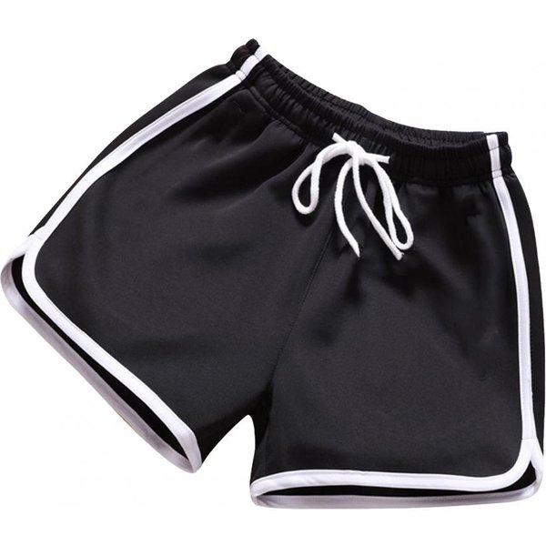 MęSkie Letnie Szorty Sznurek Elastyczny Pas LuźNe Jednokolorowe Spodnie Sportowe Cienkie DłUgość Nad Kolano Spodnie PlażOwe Codzienne Codzienne Jogg XXL Czarny-image