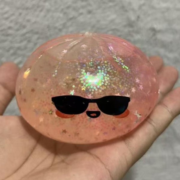 Nowa Brokatowa PierożEk Kolorowy Symulacja BułKi Na Parze Zabawka Dekompresyjna Na LęK Squishes PiłEczki Antystresowe Wiralowa Zabawka Typu Fidget Gray-image