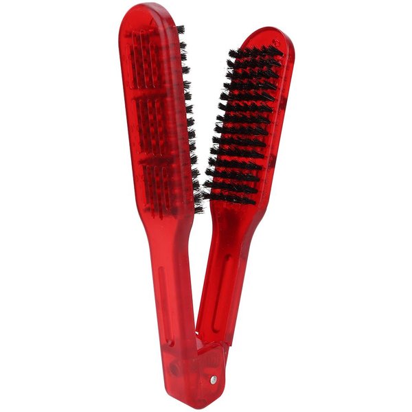 Peine De Madera Contrachapada Para Alisar El Cabello, Peine Para Alisar El Cabello, Herramienta De PeluqueríA (Azul) Rojo-image
