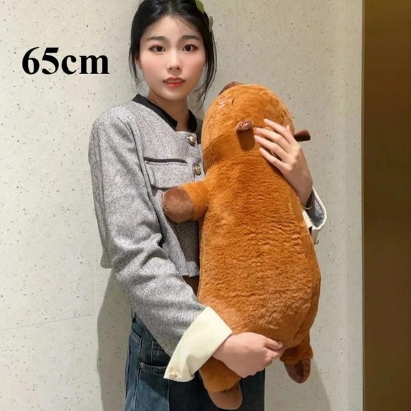 45Cm-65Cm Kawaii KreskóWka Gigantyczna Kapibara Pluszowa Lalka Poduszka LeżąCa BrąZowy PomarańCzowy SkrzydłA Kreatywna Kapibara Pluszowa Zabawka Dekoracja Domu-image