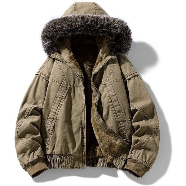 Zimowy MęSki PłAszcz Fleecowy Hip-Hopowy Casualowy PłAszcz Parka MęSki Damski Streetwear MęSki BawełNiany PłAszcz Gruby Plus Aksamitna Kurtka M-image