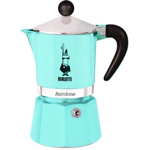 Cafetera Italiana - Bialetti - Moka Express - Todos Los Fuegos Excepto InduccióN - 6 Tazas - 300 Ml - ArcoíRis Azul-image