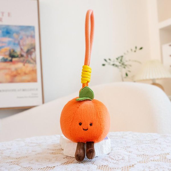 Kawaii Owocowy Pluszowy Breloczek Dekoracja Torby Truskawka Ananas PomarańCza Banan Urocza Pluszowa Lalka Owocowa MięKkie Pluszaki Prezenty Dziewczynka 11Cm Beige-image