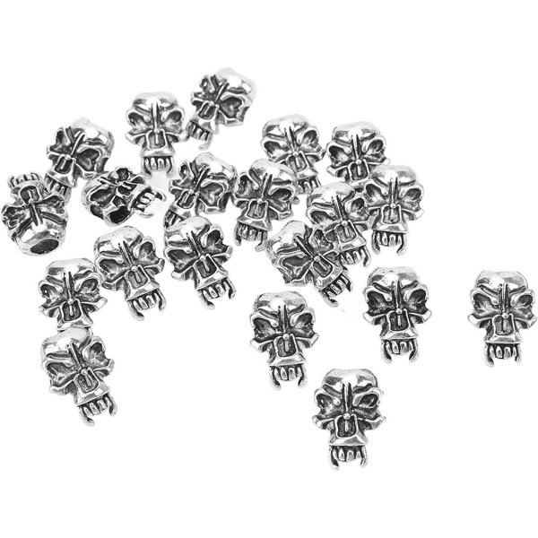 20 Piezas Cuentas Para Barba Bordes CóModos DiáMetro Interior Liso JoyeríA Para El Cabello Accesorios De Cuentas Para Barba Para Gray-image