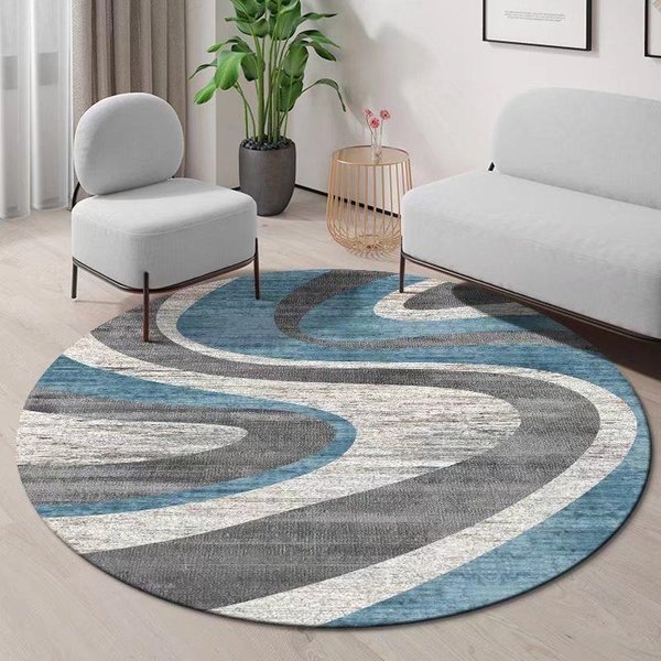 KryształOwy Aksamit Prosty OkrąGłY Dywan PodłOgowy Do Salonu Sypialni Biura Sofa Zmywalny Odporny Na Zabrudzenia AntypośLizgowy Poduszka PodłOgowa 60*60Cm-image