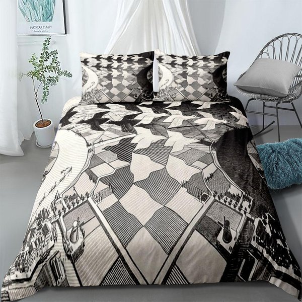 Juego De Funda NóRdica Escher Reino Unido Individual Doble Queen US Twin Full King Size Pkm Juego De Ropa De Cama 180X210Cm-image