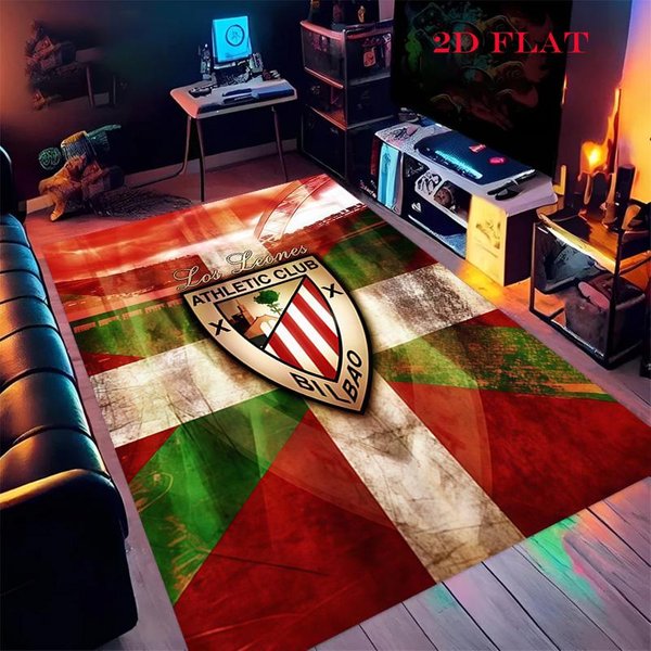Alfombra Con Logo Del Athletic Club Para Sala De Estar, Dormitorio, Hogar, DecoracióN De Sofá, Alfombrilla Antideslizante Para Jugar NiñOs 60X90Cm( 23X35In )-image