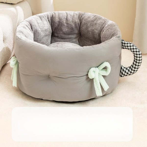 Nuevo Nido Para Gatos De SueñO Profundo, CáLido Nido Redondo Para OtoñO E Invierno, Cama Gruesa Para Cachorros, Cama Para Gatos, Perrera Para Mascotas Jas Gray-image