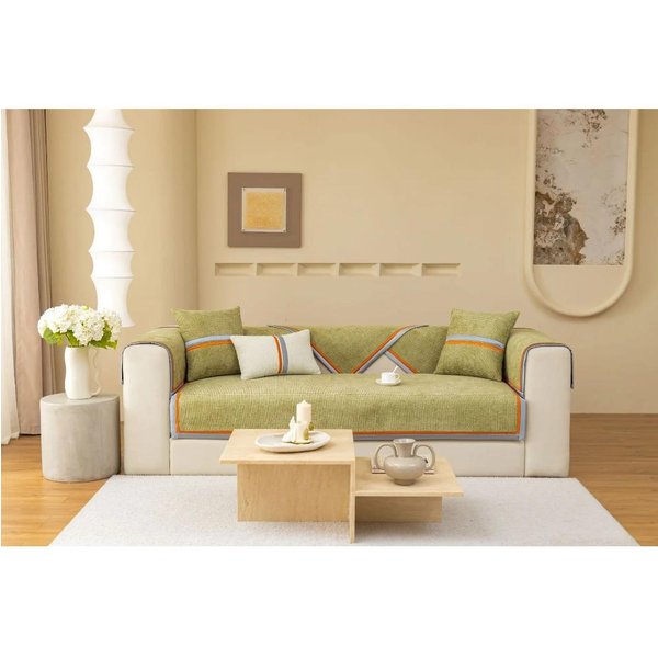 Funda De Sofá De Chenilla De Color SóLido Cuatro Estaciones Universal CojíN Para SofáS Para Sala De Estar Antideslizante DecoracióN De CojíN De Sofá De Lujo Ligero 70X70Cm 1Pcs-image