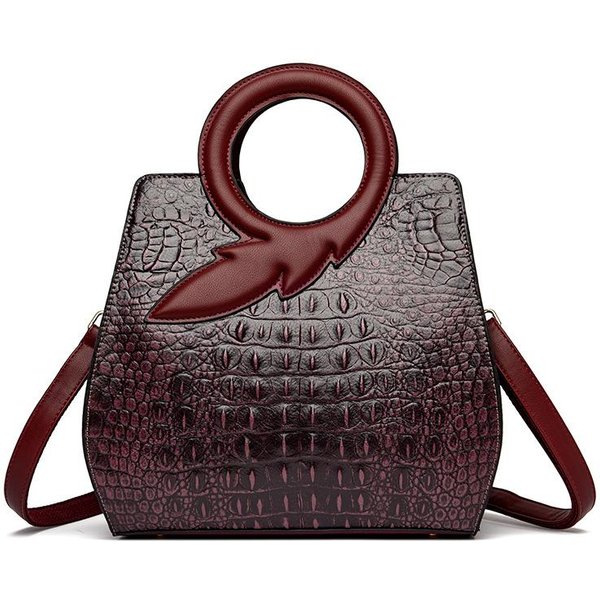 Damska Torebka Modna OkrąGłA RąCzka Damska Torba Na Ramię WzóR SkóRy Krokodyla Luksusowa Torba Crossbody Dla Kobiet Gray-image