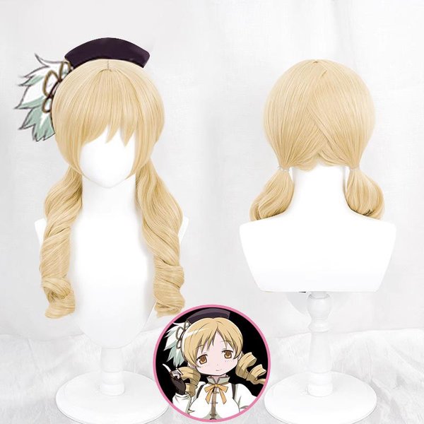 Anime Puella Magi Madoka Magica Kostium Cosplay Ubrania Peruka Mundur Cosplay Tomoe Mami Magiczna Dziewczyna Halloween Kobieta Sukienka Bojowa M Beige-image