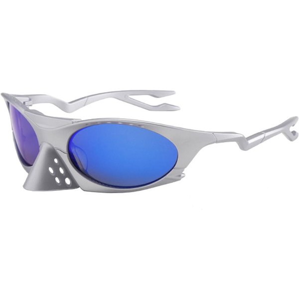 Gafas De Sol Ruisimo Y2K Punk Geniales Para Mujer Lujo Hombre Deportes Al Aire Libre Elegantes Envolventes Redondas Tendencia Marca DiseñAdor Gafas De Sol Blue-image