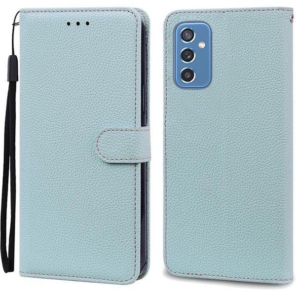 Etui M52 5G Dla Samsung Galaxy M52 Etui SkóRzane Portfel Z Klapką Dla Samsung M52 M 52 5G Etui SM-M526B Pokrowiec Na Telefon Fundas For Samsung M52 5G Jasny Kolor Niebieski-image