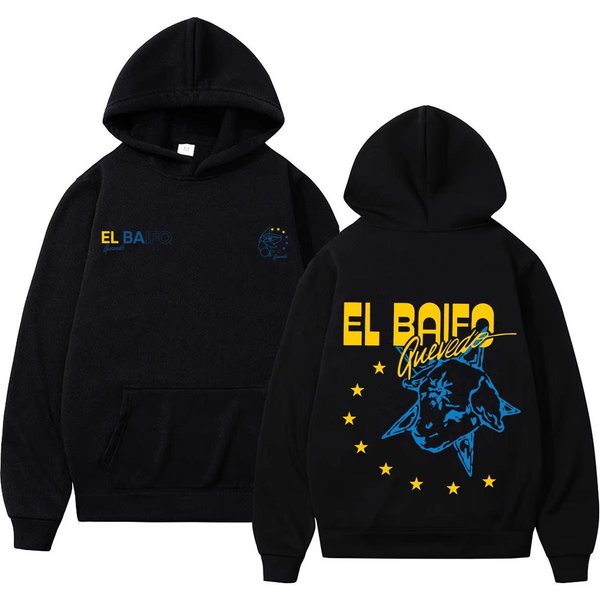 Quevedo EL Baifo Sudadera Con Estampado De La Gira Del áLbum 2026 Ropa De Moda Para Hombre Y Mujer Sudadera Hip-Hop Informal Oversize Unisex Harajuku Alta Calidad S Black-image