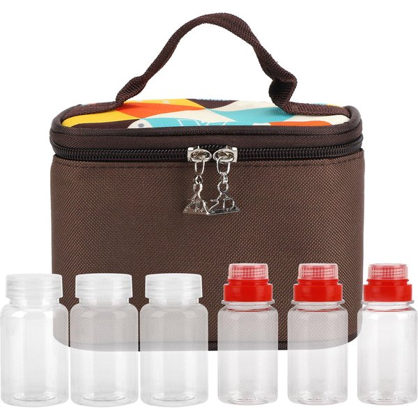 Bolsa Organizadora Para Barbacoa Cesta De Picnic PortáTil Frascos Para Especias Y Condimentos Set De Botellas Para Condimentos-image