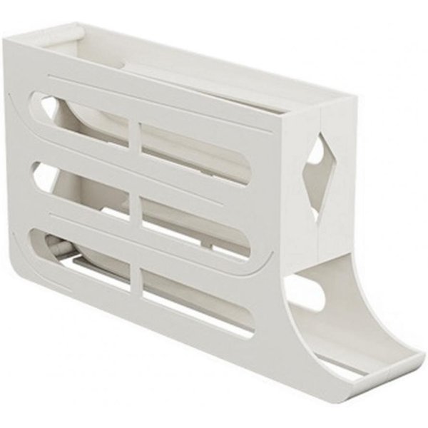 Caja De Almacenamiento De Huevos Gran Capacidad Ahorra Espacio Cuatro Niveles Bandeja Giratoria AutomáTica Organizador De 30 Huevos Dispensador De Huevos Lateral Para Nevera-image