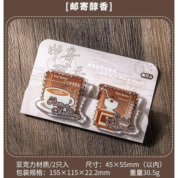 2 Piezas/Lote De Clips AcríLicos Con Forma De Hora Del Café, Material Escolar Y De Oficina-image