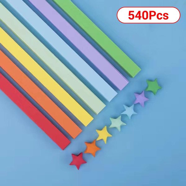 2023 Origami Stars Paper Strips27Colors SkłAdany Papier Kolorowy Dwustronny Lucky Star Origami DIY Hand Arts Make Home Decor Gray-image