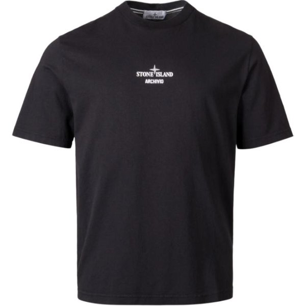 Camiseta De Manga Corta Con Cuello Redondo Y Estampado De Letras Stone Island Para Hombre K2S152100037S0091-V0029 XL Black-image