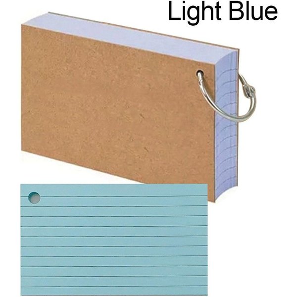 50 Unidades Carpeta Libreta De Notas De LíNea Horizontal Tarjetas De ÍNdice De Hojas Sueltas Tarjetas Flash Tarjetas De RevisióN PequeñAs Para Estudio Oficina Cuadernos Azul Claro-image