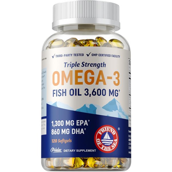CáPsulas De Aceite De Pescado Concentrado De Aguas Profundas, Que Contienen Los Suplementos Nutricionales Duales EPA Y Dha, Adecuadas Para Adultos. 120*1-image