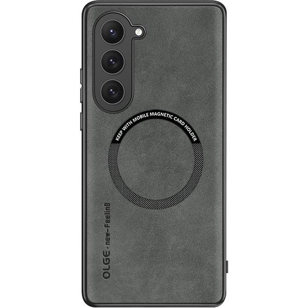 Magnetyczne SkóRzane Etui Dla Magsafe Dla Samsung Galaxy S23 S22 Ultra S21 FE S25 S24 Ultra Luksusowe Bezprzewodowe ŁAdowanie Odporne Na WstrząSy Pokrowiec For Samsung S25 Plus Szary-image