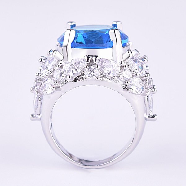 Anillo De Zafiro ZircóN En Forma De Pera Gota De Agua De Plata De Ley 925 Para Mujer Compromiso Boda Regalo JoyeríA Anillo Venta Al Por Mayor 7-image