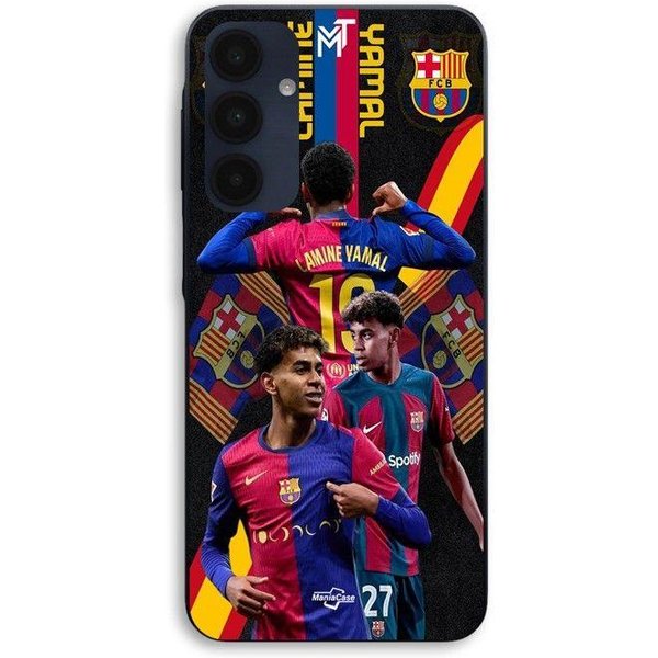 Etui Na Telefon - Maniacase - Samsung Galaxy A15 - Silikon Tpu - Czarne - Tapeta Fc Barcelona Czarny-image
