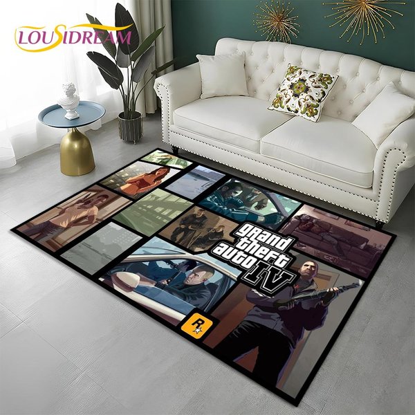 Juegos Grand Theft Auto 3D GTA Alfombra Para Gamer Para Hogar Sala De Estar Dormitorio Sofá Felpudo DecoracióN, Alfombra Infantil Antideslizante Para Suelo 40X60Cm-image