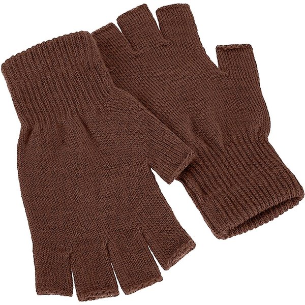 Unisex Zimowe RęKawiczki Z Pół Palcami Dziane RęKawiczki Z Otwartymi Palcami CiepłE Elastyczne RęKawiczki One Size Khaki-image