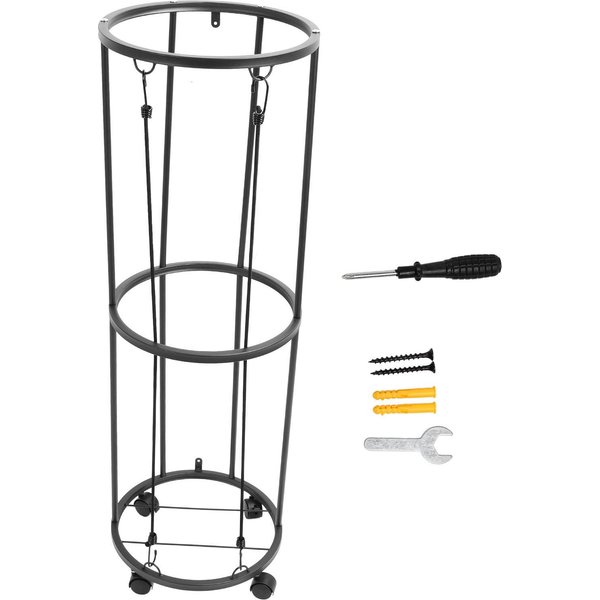 Estante De Almacenamiento De Balones MetáLico Rodante Con Cerradura Organizador De Balones Para Baloncesto FúTbol Voleibol-image