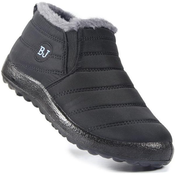 Buty MęSkie Wodoodporne Buty Zimowe Lekkie Buty śNiegowe CiepłE Futrzane Buty MęSkie Plus Size Botki Unisex Wsuwane Buty Codzienne 45 Czarny-image