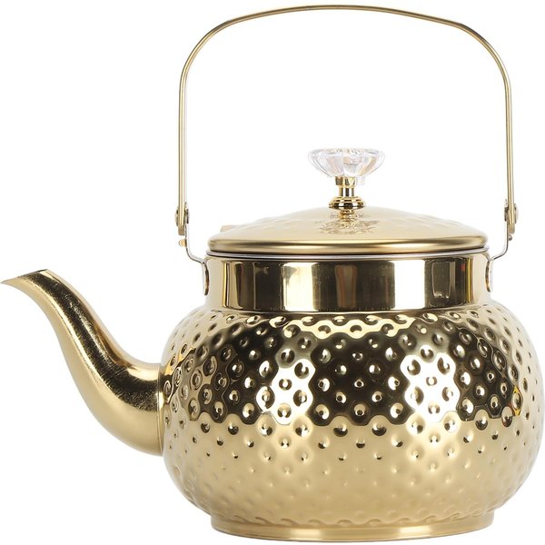 Hervidor De Té Para Estufa Acero Inoxidable Tetera Para Estufa Con Infusor Para Hogar Restaurante Hotel 1.5L Diamond Pattern Beige-image