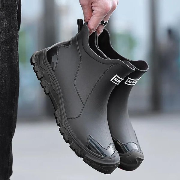 MęSkie Kalosze Wodoodporne Buty Outdoorowe AntypośLizgowe Codzienne Kostki Buty Turystyczne WęDkarskie Buty Wodne Praca Lekkie Gumowe Buty 39 Black-image