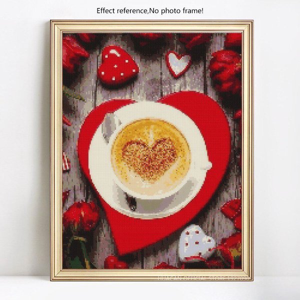 Pintura De Diamantes 5D DIY Redonda Completa Café Diamante Mosaico Bordado Venta ImáGenes 20X30CM-image
